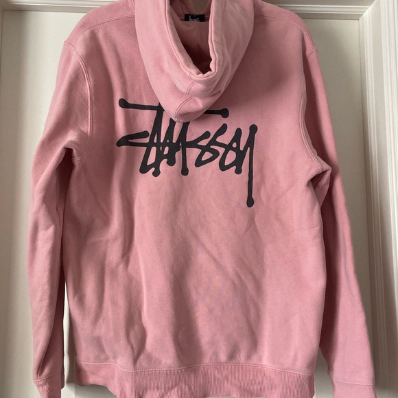 Stussy Pink Hoodie with Logo Design - Picture 2 of 5